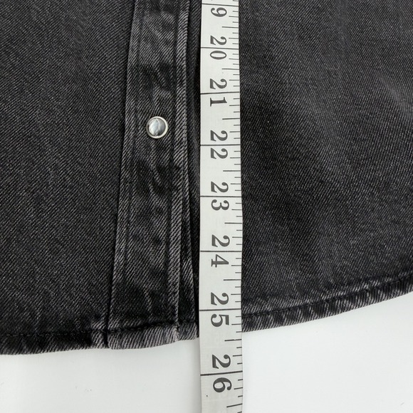 Levi Strauss Co Western Denim Shirt Black Pearl Snap Button Women Size Small New - Picture 10 of 10